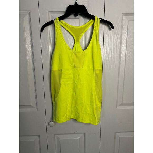 Kyodan Tops - Kyodan Neon Yellow Racerback Athletic Tank Top Mesh Accents Women's M